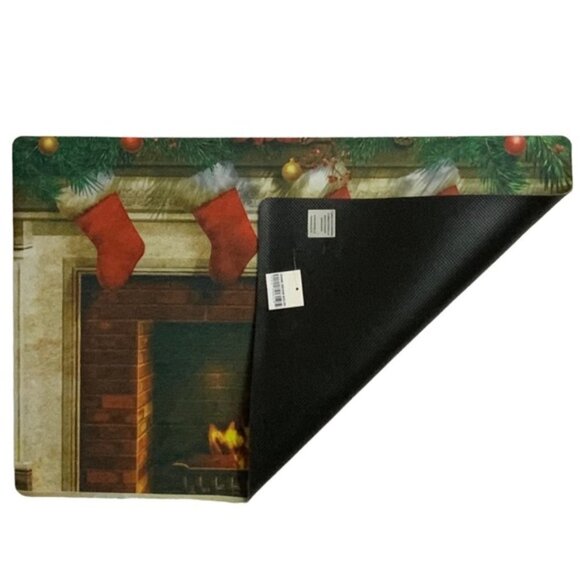 Holiday Doormat Fireplace Christmas Stockings Rectangle 16 X 24 In Multicolor - Picture 5 of 12